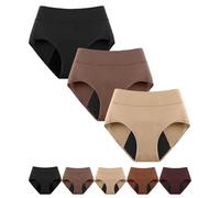 3 Pack Leakproof Comfort Underwear, Washable Incontinence for Women 3-Layer Absorbent Panties Leak-Proof Ladies Knickers (3pc B,XL)