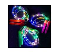 3 Pack LED Light Up Jump Rope Adjustable Length and Three Light Modes Speed Skipping Rope for Kid Light Show Fitness