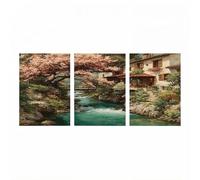 3 Pack Luminiscencia Pintar por Numeros Adultos Árbol, KIT Manualidades Adultos Arquitectura con Brillante Pintura Acrilica y Pinceles Lienzos para Pintar 90 x 60cm*3 Home Decoration JLYH-1000