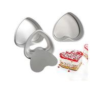 3 Pack Nonstick Mini Heart Shape Pie Pans with Removable Bottom 4-inch Bread Mold