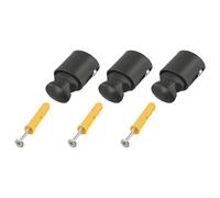 3-Pack Radiator Towel Rail Bracket Black Adjustable(black) | 3-pack black brackets, adjustable 65-82mm, fits curved straight rails, bathroom organization