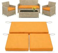 3 Pack Replacement Waterproof Stretch Patio Cushion Covers,Outdoor Sofa Slipcovers with Zippers and Straps,36x18x2, 18x18x2 For 4-Seater Wicker Rattan Set,Cover Only(Yellow)