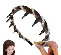 3-Pack Retro High Skull Pearl Headbands for Women, Non-Slip Design, Elegant Faux Pearl Hairbands for Weddings, Parties, and Daily Fashion (Brown)