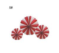 3-Pack Round Hanging Honeycomb Paper Fans DIY Banner Halloween Party Decoration (Red White)