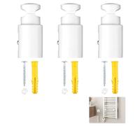 3 Pack Soporte Radiador Toallero, Soporte Pared Radiadores Toallero Universal, Apto para Rieles Rectos y Curvos, Diseño Elegante en Blanco, Incluye Kit Completo de Instalación,75-95 mm