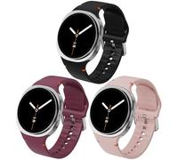 3 Pack Sport Armband Kompatibel mit Samsung Galaxy Watch 8 Armbänder 44mm 40mm /Galaxy Watch 8 Classic 46mm, No Gap Wasserdicht Silikon Sportarmband, Ersatzarmband Armbänder für Damen Herren BPSWR