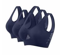 3 Pack Sujetador Deportivo Mujer Alto Impacto Talla Grande Sujetador Sin Aros Reducto Push Up con Relleno Suaves Cómodo Transpirable Sostenes de Mujer Sin Costuras Sports Bra