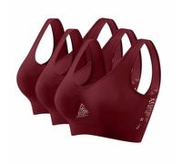 3 Pack Sujetador Deportivo Mujer Alto Impacto Talla Grande Sujetador Sin Aros Reducto Push Up con Relleno Suaves Cómodo Transpirable Sostenes de Mujer Sin Costuras Sports Bra