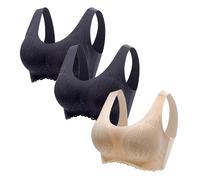 3 Pack Sujetador Mujer Sin Aros Reductor Sujetadores Básicos Invisible Transpirables Sujetadores Reductors Sostenes Bandolera Con Soporte Comodos Bralette Espalda DESEubierta Elástico Tallas Grandes