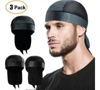 3 Pack Summer Cooling Skull Beanie Cap Du Rag Head Wrap Motorcycle Biker Bandana