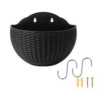 3 Pack Wall Hanging Flower Pot, Garden Hanging Baskets Outdoor, 21 * 16.5cm Imitation Rattan Wall Hangings Flower Pot, Walls Decorations For Balcony Fence Indoor Outdoor Home Office Gift