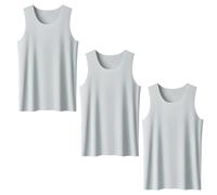 3 Pack Women's Tank Tops Loose Fit Summer Casual Sleeveless tee Men's Vest Basic Undershirt(Grey,4XL)