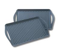 3 PAGEN® 2 bandejas antideslizantes con asa grande, antideslizantes, juego de 2 bandejas antideslizantes con superficie granulada antideslizante, 2 unidades, 45 x 31 x 5 cm