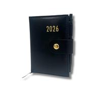 3 PAGEN Agenda de bolsillo 2026 A7 pequeña - 8 x 11 cm - calendario libro 2026 de piel sintética - vista semanal - planificador de citas y semanas 2026 - incluye bolígrafo - negro