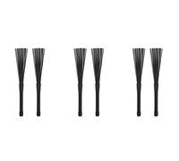 3 Pair Jazz Drum Brushes Retractable Sticks 32 cm Black