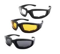 3 Pair Motorcycle Riding Goggles UV Protection Motorcycle Sunglasses with Clear Smoke Yellow Lens for Outdoor Sports Activities