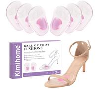 3 Pairs Ball of Foot Cushions - Kimihome High Heels Foot Pads for Pain Relief & All Day Comfort - Metatarsal Pads for Women & Men,One Size Fit Most
