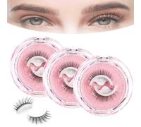 3 Pairs Eternaljoymart False Eyelashes,Reusable Glue-Free False Eyelashes,Waterproof,Lightweight Wispy Lashes,Suit For Natural Makeup (Long-3 Pairs, A-11)