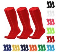 3 Pairs Football Socks for Kids Athletic Soccer Knee High Socks Boys Compression Sports Sock Boys Breathable Sports Sock for Running Training Rugby Hockey