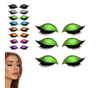 3 Pairs，Lazy Eye Shadow Eyelash Patch, 3-in-1 Reusable Eyeshadow, Colorful Eyelash Makeup Stickers for Party, Prom (D)
