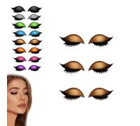 3 Pairs，Lazy Eye Shadow Eyelash Patch, 3-in-1 Reusable Eyeshadow, Colorful Eyelash Makeup Stickers for Party, Prom (E)