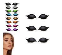3 Pairs，Lazy Eye Shadow Eyelash Patch, 3-in-1 Reusable Eyeshadow, Colorful Eyelash Makeup Stickers for Party, Prom (G)