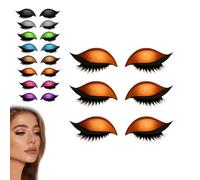 3 Pairs，Lazy Eye Shadow Eyelash Patch, 3-in-1 Reusable Eyeshadow, Colorful Eyelash Makeup Stickers for Party, Prom (C)