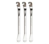 3 palancas de neumáticos de bicicleta de carretera en metal para cambio y reparación de neumáticos de bicicleta con extremos redondos y gancho de radios (plata)