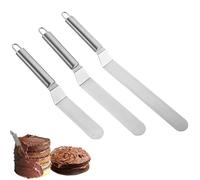 3 paletas angulares para tartas, espátula de acero inoxidable para tartas, espátula para crema de mantequilla para hornear pasteles