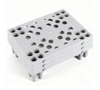 3 paletas de plástico para almacén, bandeja de soporte de pintura, alta resistencia a la compresión, material HDPE, adecuado para almacenes, logística (gris, 30 x 60 x 10 cm)