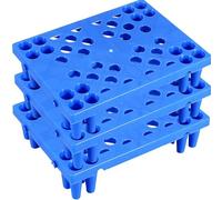 3 paletas de plástico para almacén, bandeja de soporte de pintura, alta resistencia a la compresión, material HDPE, adecuado para almacenes, logística (azul, 40 x 40 x 10 cm)