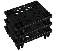 3 paletas de plástico para almacén, bandeja de soporte de pintura, alta resistencia a la compresión, material HDPE, adecuado para almacenes, logística (negro, 40 x 40 x 10 cm)