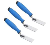 3 paletas estrechas y pequeñas de 30 mm de acero inoxidable para estuco, paleta de cubo pequeño para enyesado, herramientas manuales de bricolaje (3 juegos)