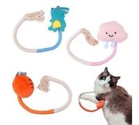 3 Palitos Juguetes Gatos Interactivos, Cuerdas de Mordida de Juguete de Hierba Gatera, Juguete para Gatos Resistente a las Lágrimas, Gato Juguete para Limpiar Los Dientes y Contra el Mal Aliento