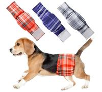 3 pañales lavables para perros machos, bandas superabsorbentes, ajustables, a prueba de fugas, para cachorros pequeños, medianos y grandes e incontinencia