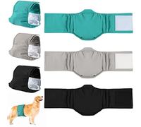 3 Pañales Lavables para Perros Machos Pantalones Reutilizables para Perros Masculinos con Banda de Vientre Absorbente Fuerte a Prueba de Fugas Envoltura de Vientre, Actualizado (L)