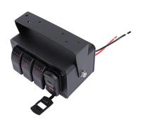 3 Pandillas en el Panel de Balancín del Interruptor de Palanca con Cargador USB Dual y Voltímetro para el Barco del Carro del Coche, Panel de Aluminio, Panel Precableado para