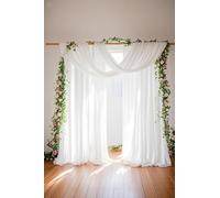 3 Paneles de Tela para decoración de Arco de Boda, 27.5 x 18.3 pies, Color Blanco, de Gasa, para Fiestas, Ceremonias, Bodas, decoración de Techo