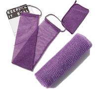 3 paños de esponja de red africana para exfoliar el cuerpo, artículos esenciales de ducha, red africana, esponjas de baño, kit de paño de ducha para cara, espalda (morado)