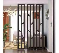 3 pantallas divisoras de habitación ajustables, vallas de metal de piso a techo, no requiere taladrar, separación de columna negra, 82.6 pulgadas de altura, ideal para el hogar y la oficina