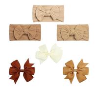 3 pañuelos para la cabeza del bebé, con 3 horquillas, diadema elástica de ala ancha, accesorios para fotos lindos, diadema suave y fina, accesorios de ducha (18 x 9 cm)