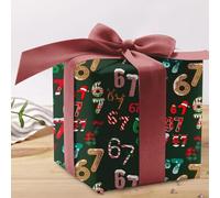 3 papeles de regalo de 67 unidades, 67 papeles de regalo de Navidad, 67 papeles de regalo divertidos y anchos y pequeños, rollos de Navidad de Papá Noel, seis siete papeles de regalo festivos únicos