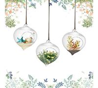 3/paquete colgar Semáforo Jarrón de cristal vidrio borosilicatado Terrario Plantas florero Maceta de cristal Suculenta Contenedor 9,3 * 12 CM/3,7 * 4,7 Inch para colgar