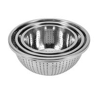 3 Paquete de Tamiz de Arroz de Acero Inoxidable Tazón de Lavado de Arroz Filtro Colador Escurridor Colador de Cocina Para Verduras Frutas Pasta Fideos