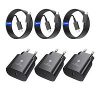 【3 paquetes】Cargador USB C de 25W con Cable de carga 2M, Universal para el Conector de Alimentación PD 3.0 del Enchufe USB, Cargador Rápido USB C compatible con iPhone 17/16/15/14, Samsung S26/S25/S24