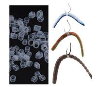 3 paquetes de 600 juntas tóricas de silicona transparente de alta elasticidad, ID 6/7/8 mm, anillos de gusano loco con 3 métodos versátiles de aparejo, accesorios de pesca portátiles para la mayoría