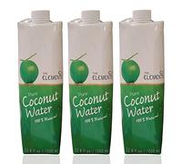 3 paquetes de Agua de Coco The Elements [ 3 x 1000 ml ] By Boemy - 3 litros de Agua de coco - Pack Coconut Water - Importada desde Tailandia - 100% Pura Agua de Coco