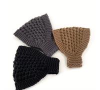 3 Paquetes de Calentadores de Orejas y Diademas para Mujer - Bandas de Invierno Gruesas y de Ancho, Adecuadas para Cabello Normal, Diseño Calentador y Perforado para Frío, Invierno