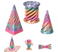 3 paquetes de conos imposibles, juguete antiestrés de cono en espiral, cono en espiral impreso en 3D, juguete de paso de pirámide imposible para relajar el estrés y la ansiedad (colorido)