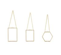 3 paquetes de flores prensadas de vidrio - de cristal dorado con cadena flotante que hace que sea auto obra de arte de exhibición